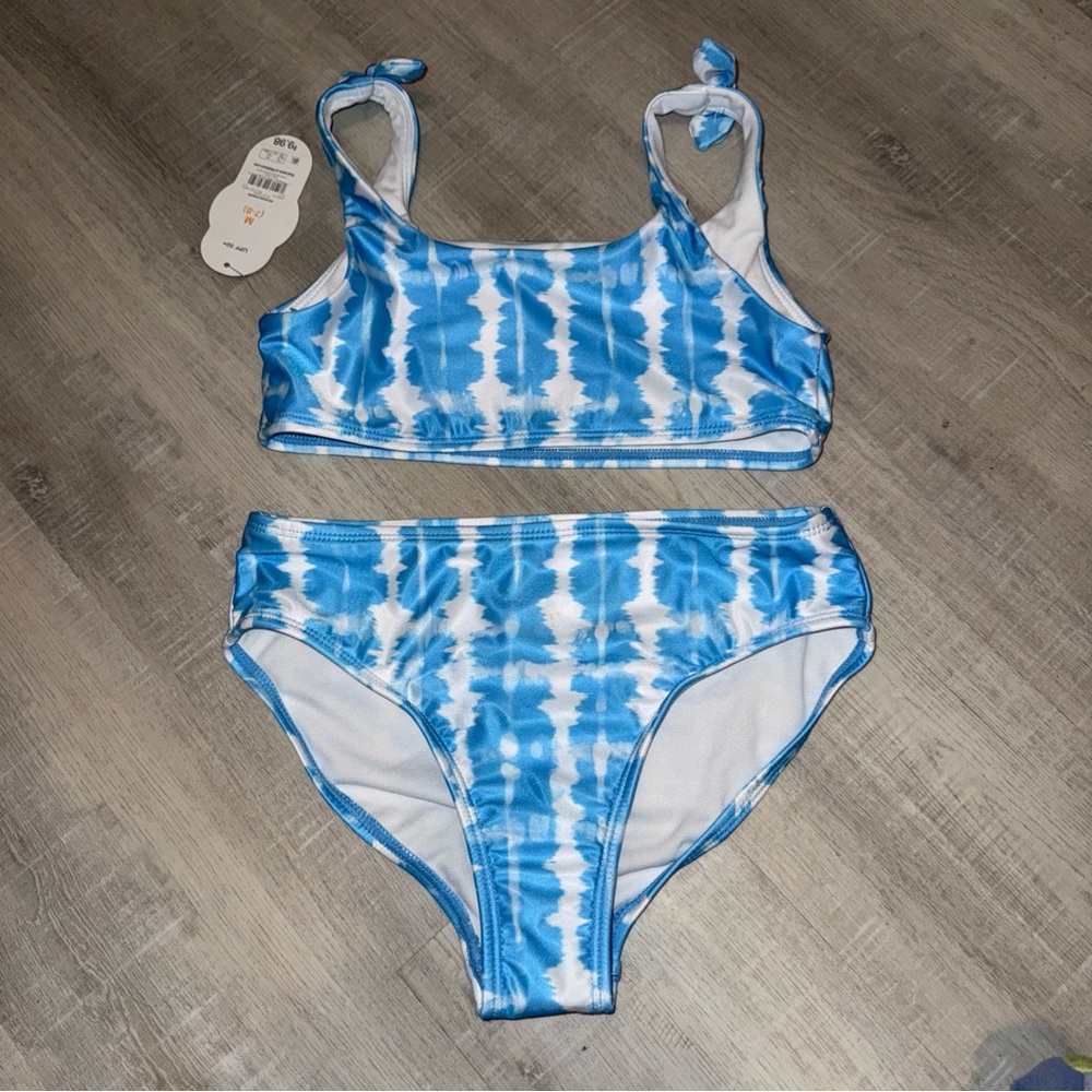 Wonder Nation Blue and White Kids Swim Bikini